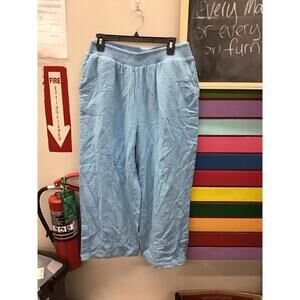 Susan graver pure womens woven wide leg pants sky blue new from HSN